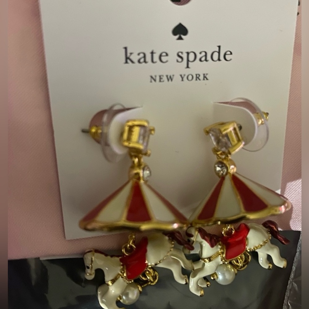 KATE SPADE Winter Wonderland Carousel Statement Earrings - Picture 4 of 5